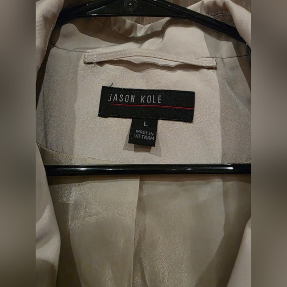 Jason Kole Women's Beige Belted Trench Coat Size Large - Picture 4 of 5